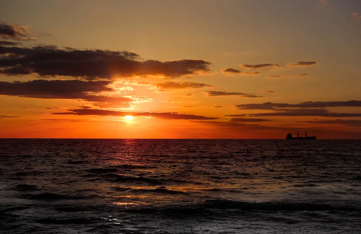 Sunset over the Atlantic Ocean from Fort Lauderdale, Florida