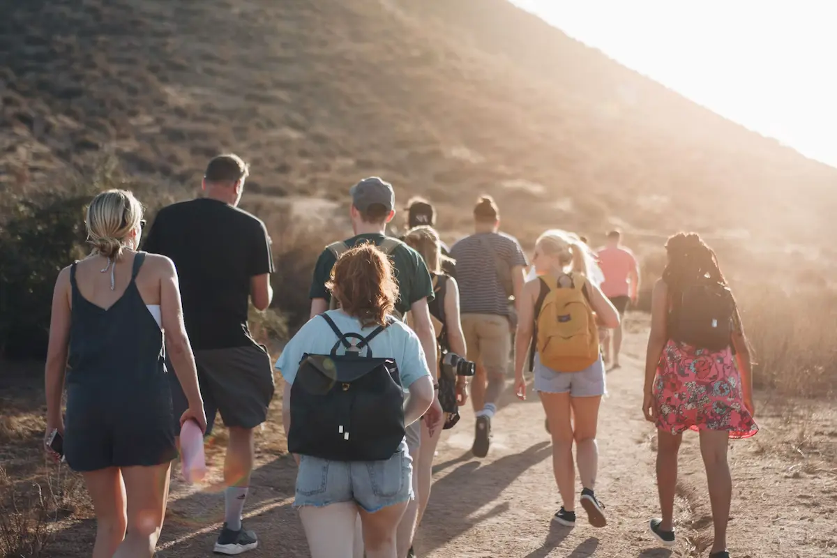 A group tour walking in Temecula, California