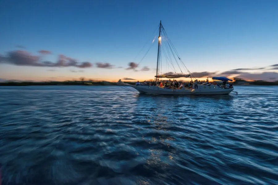 Glow worm cruise sailing the Leeward Channel, Turks and Caicos