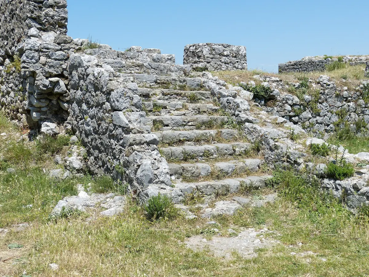 Ruined stairs leading at the Cheshire Hall Plantation in Providenciales