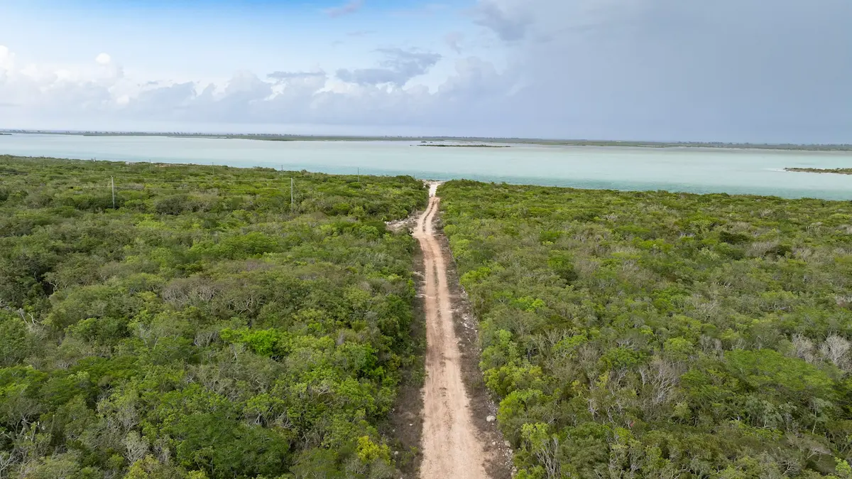 Trail leading toward the sea surrounding Turks and Caicos
