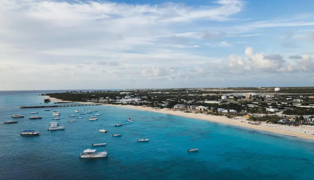 Aerial shot of Grand Turk, Turks and Caicos