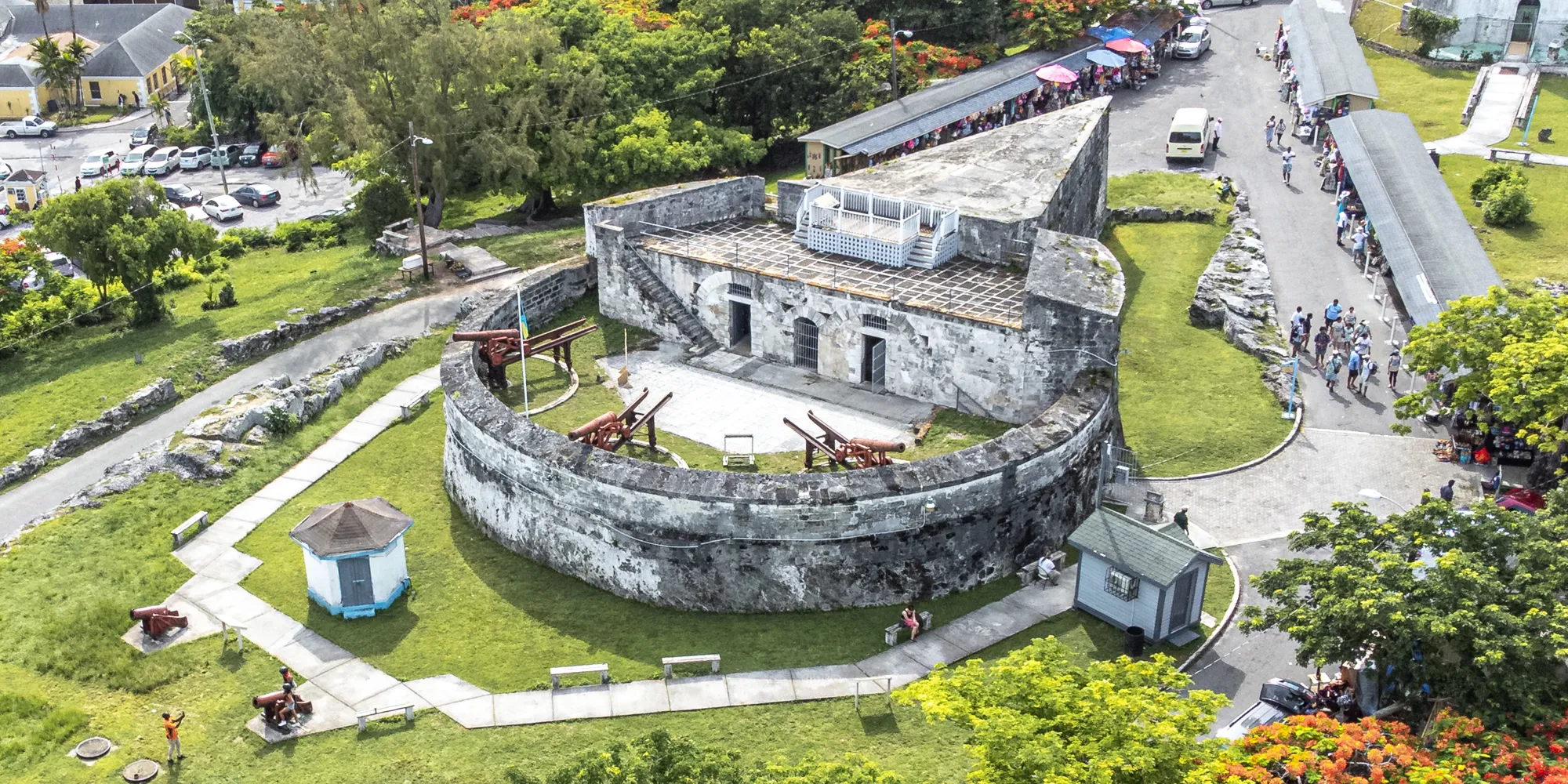Fort Fincastle in Nassau, Bahamas, shaped like the bow of a paddle steamer