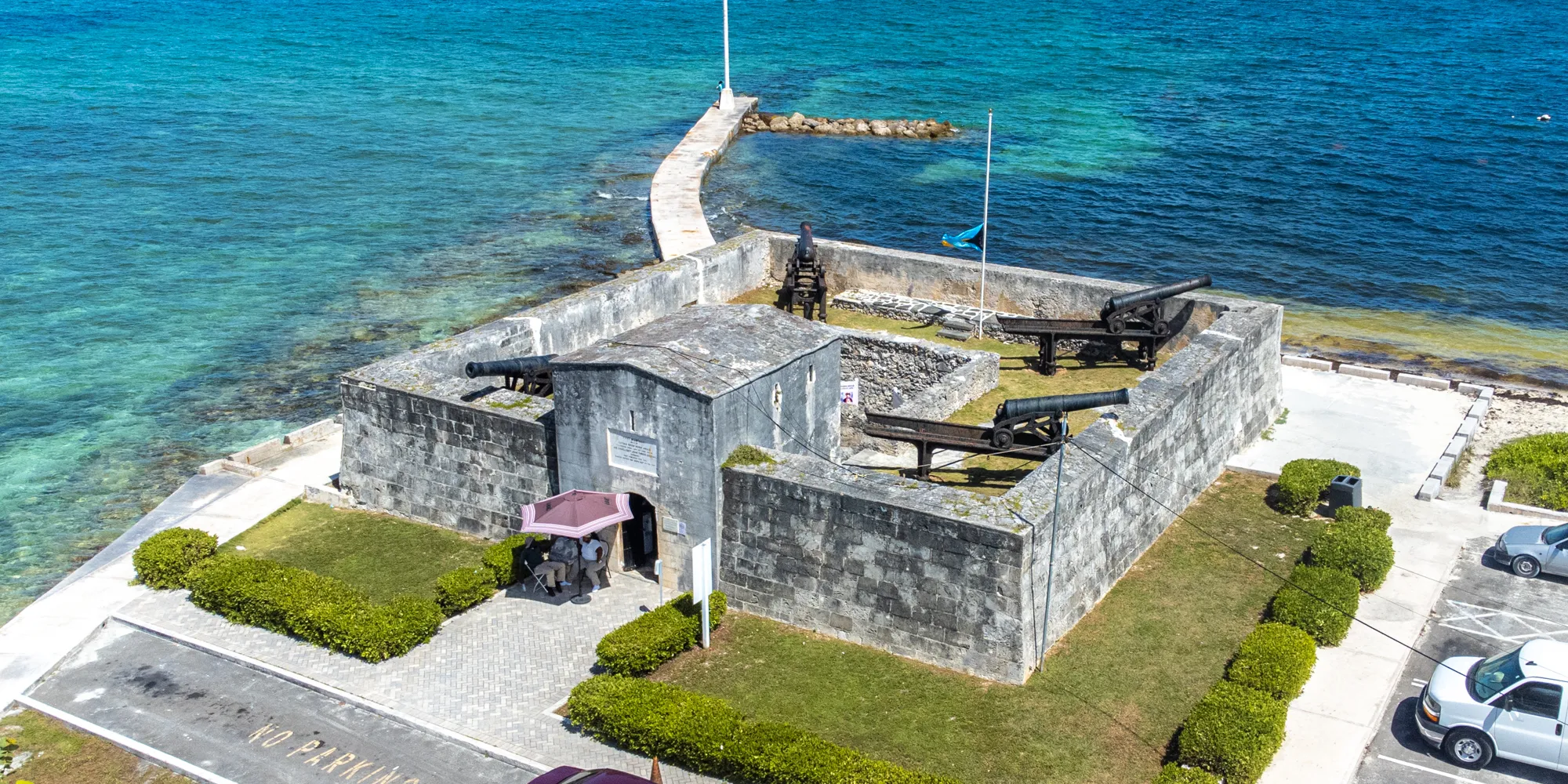 Fort Montagu on the eastern shore of Nassau, Bahamas, the oldest fort on the island